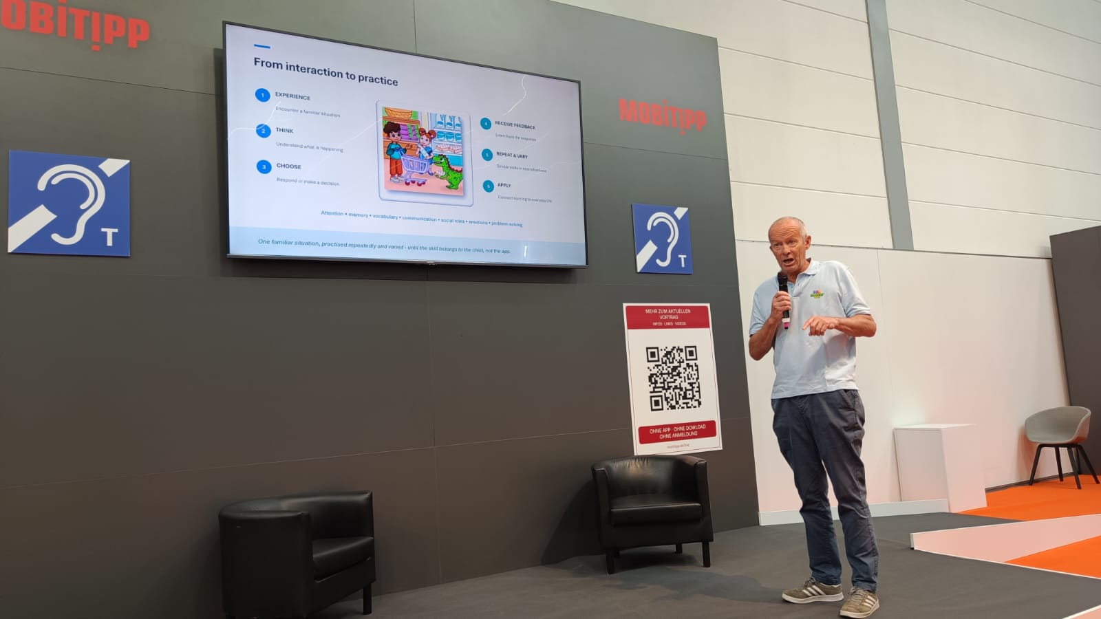 Jeremy Barnes, Founder and Trustee of Down Syndrome Digital, presenting at REHACARE 2026.