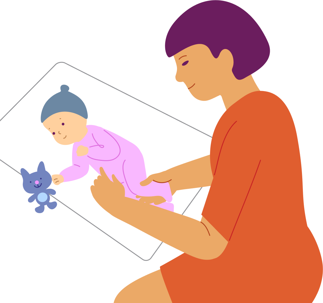 Turning onto the side to get the toy, step 5