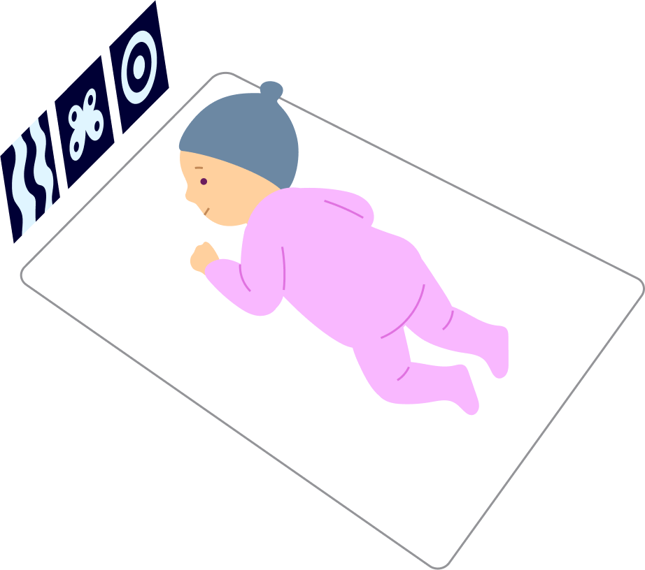 Looking at pictures while on the tummy, step 1