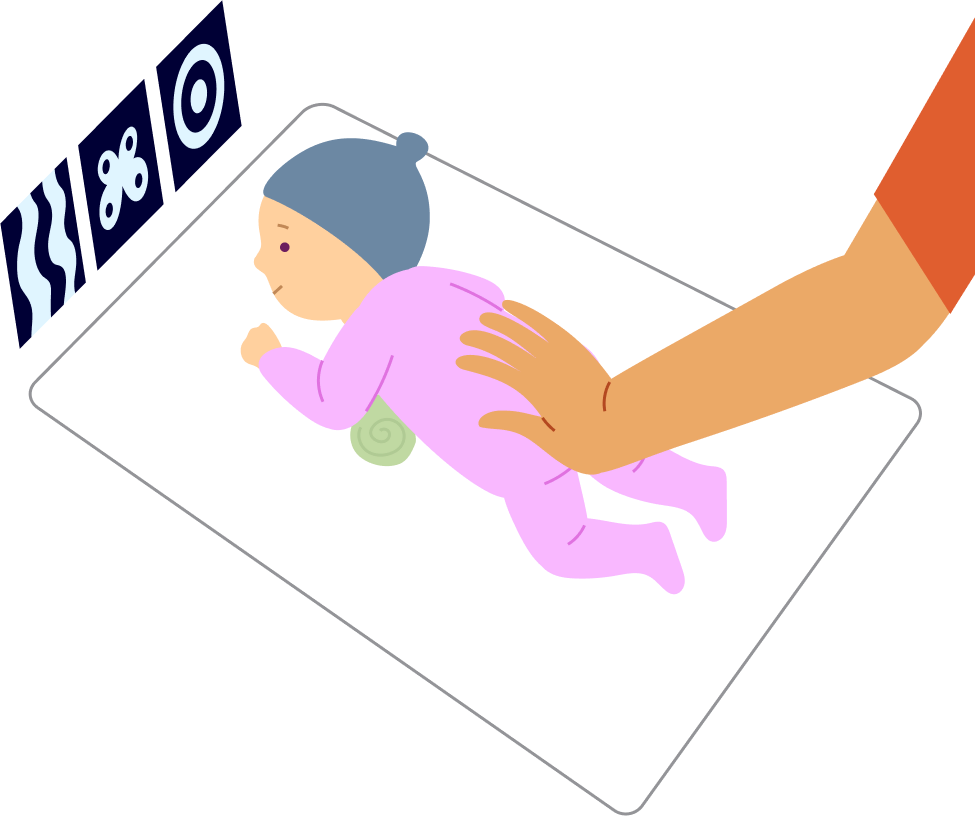 Looking at pictures while on the tummy, step 3