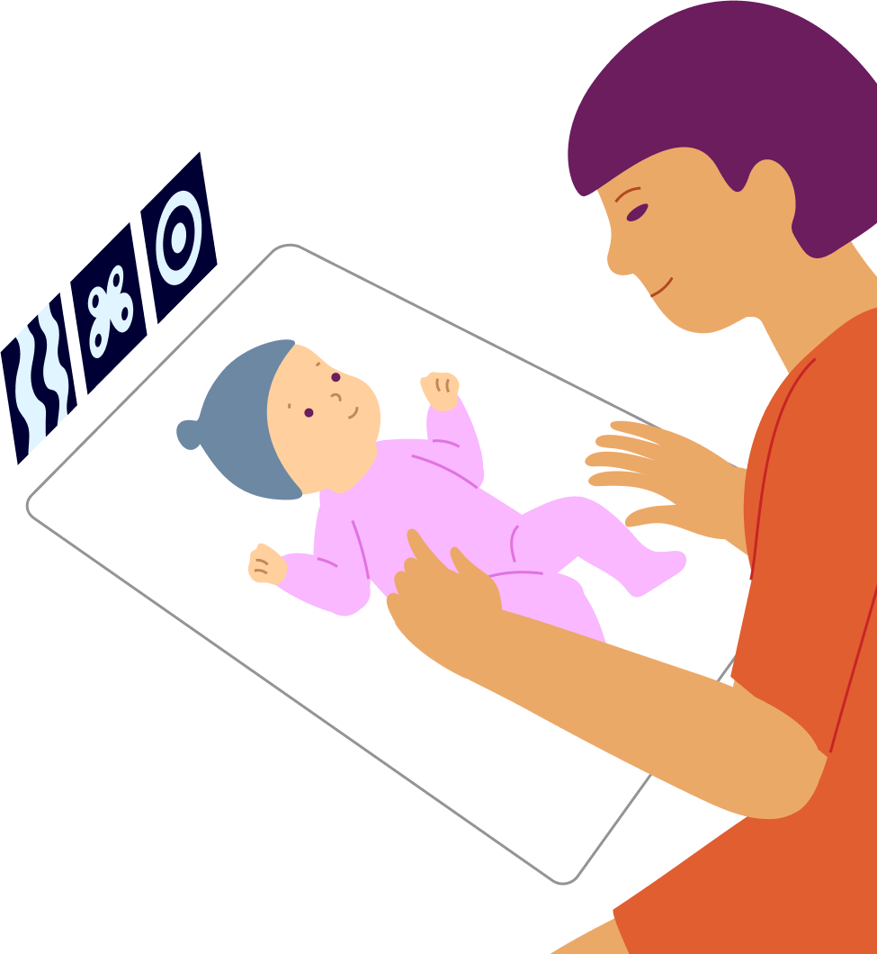 Looking at pictures while on the tummy, step 4