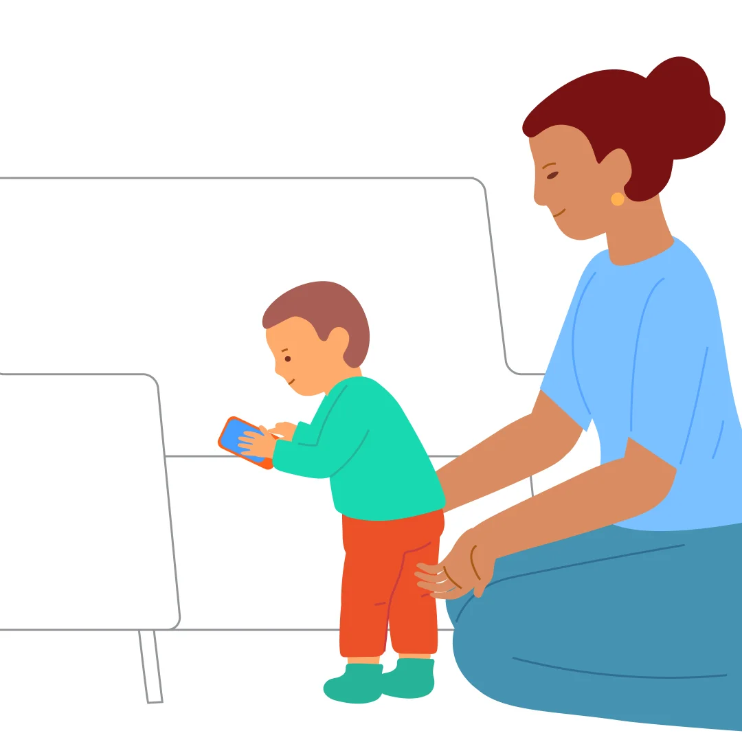 Illustration for “Climb onto the Sofa for a Toy”, step 1: Get an appealing toy phone for this game.