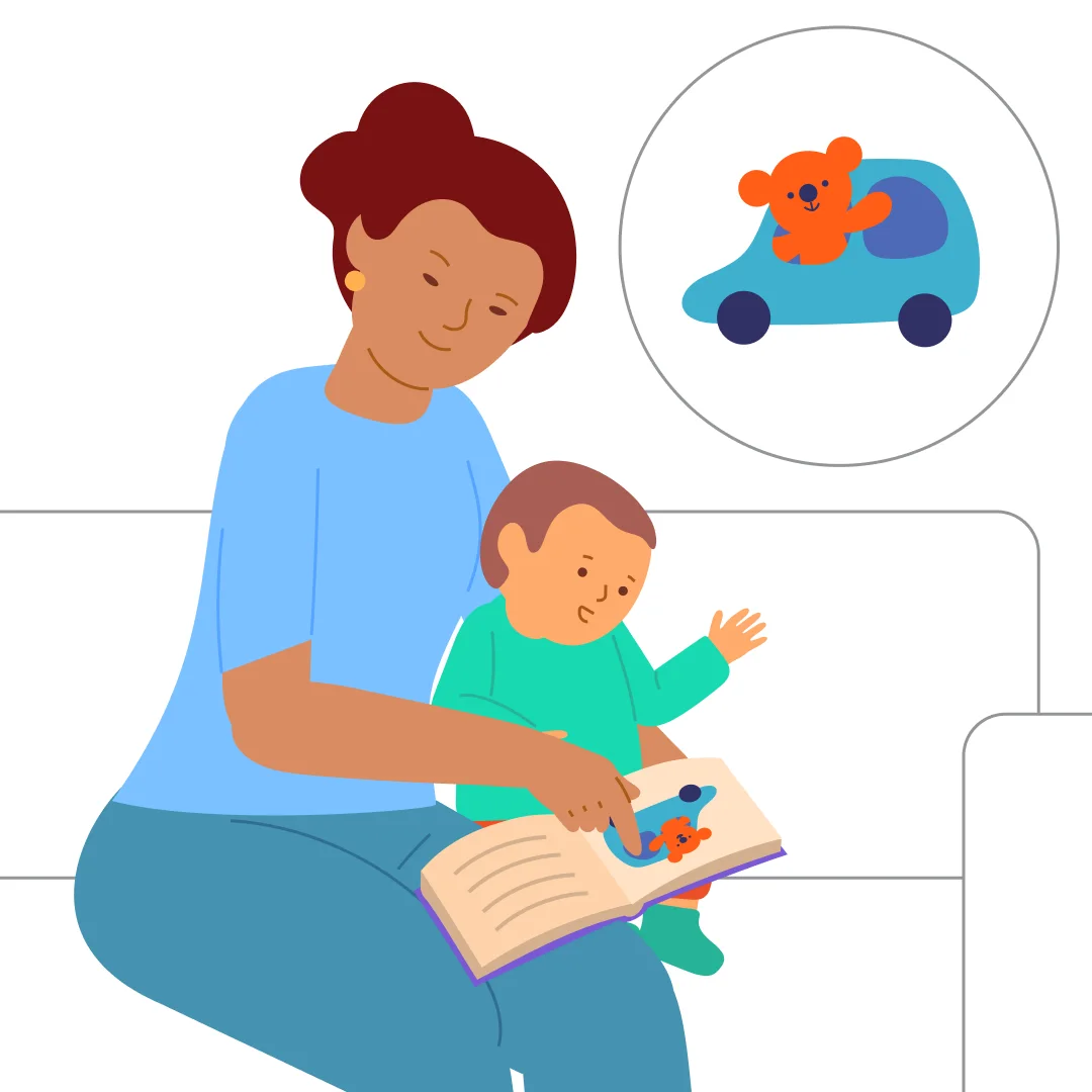 Illustration for “Favorite Fairy Tale Again!”, step 2: Sit together on a couch or chair.