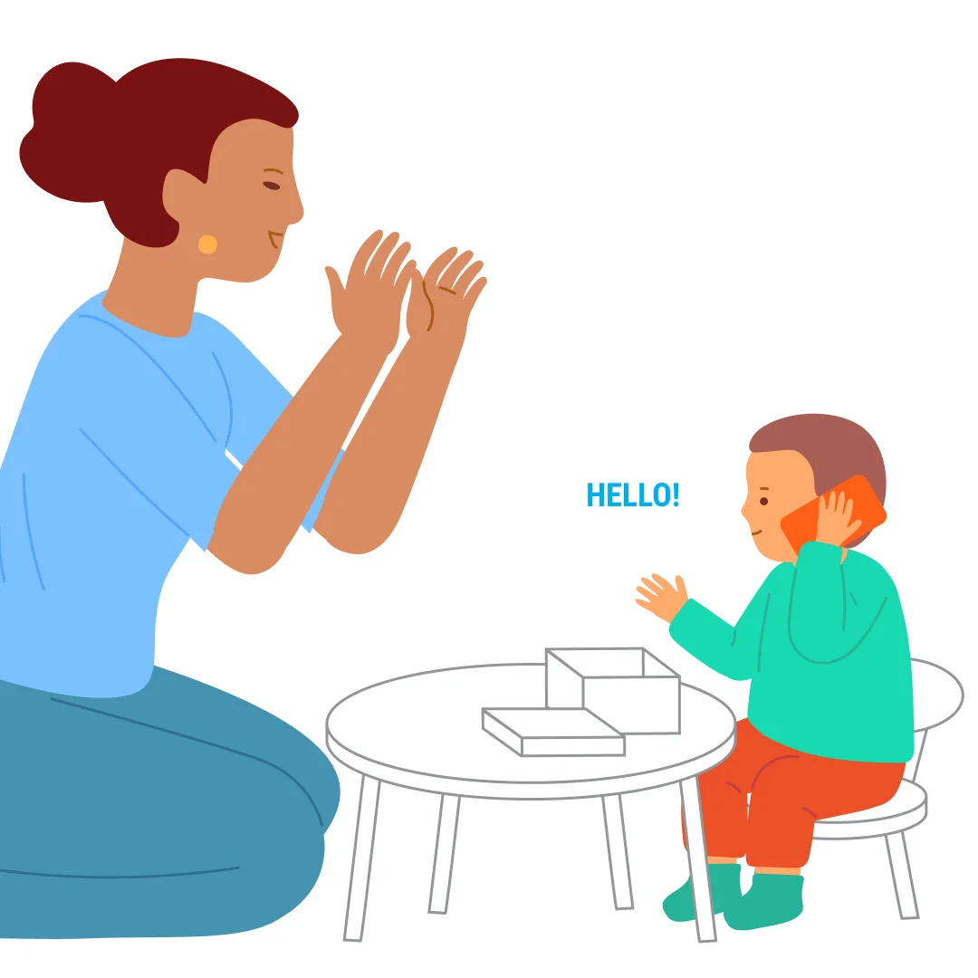 Illustration for ““We Hid! Find Us!””, step 4: Ask for the phone again and hide it in the box: “No phone!
