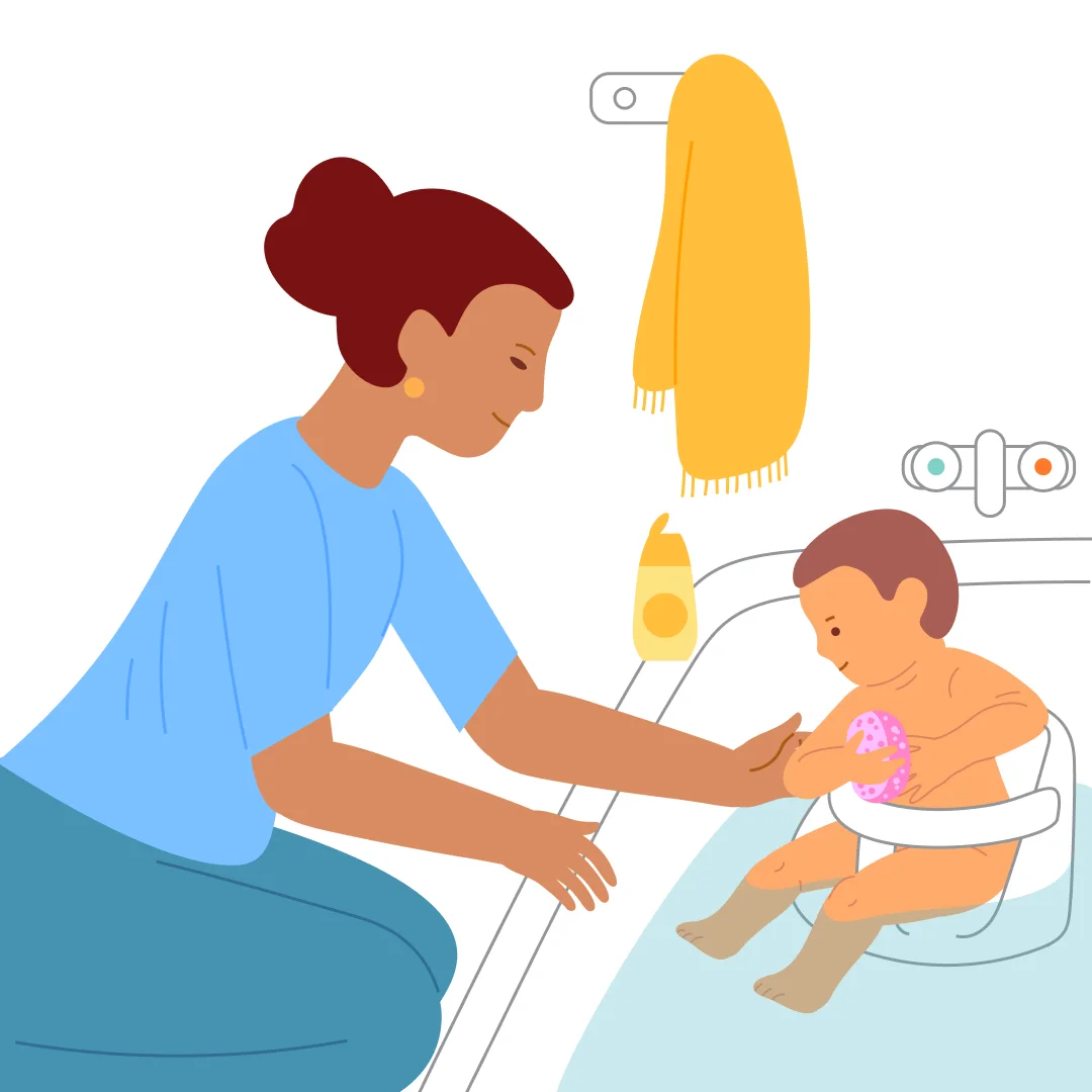Illustration for “"Soap It Up!"”, step 2: “Rub your tummy.