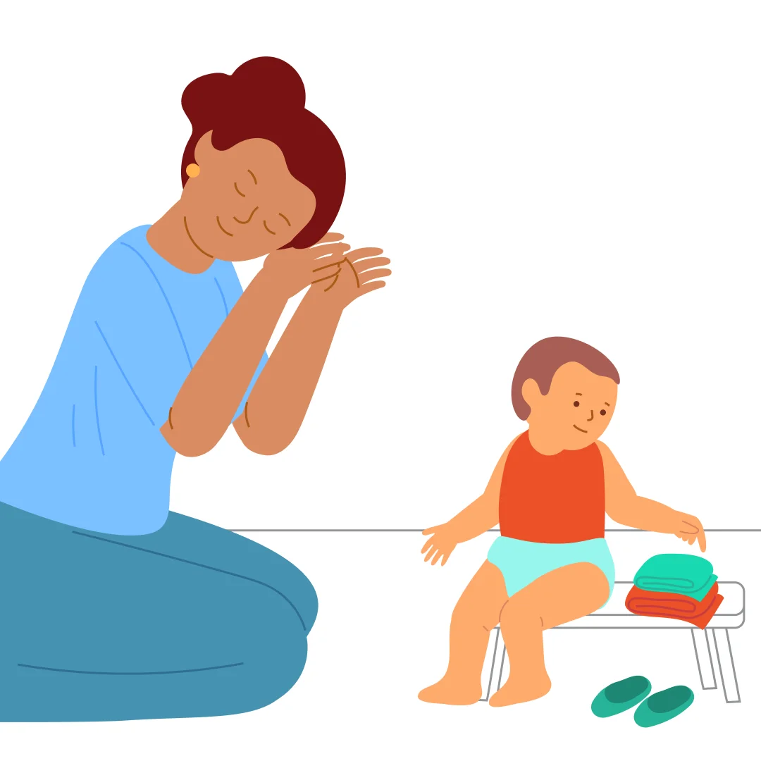 Illustration for “Undress Before Bed”, step 5: Fold it neatly next to the pants.