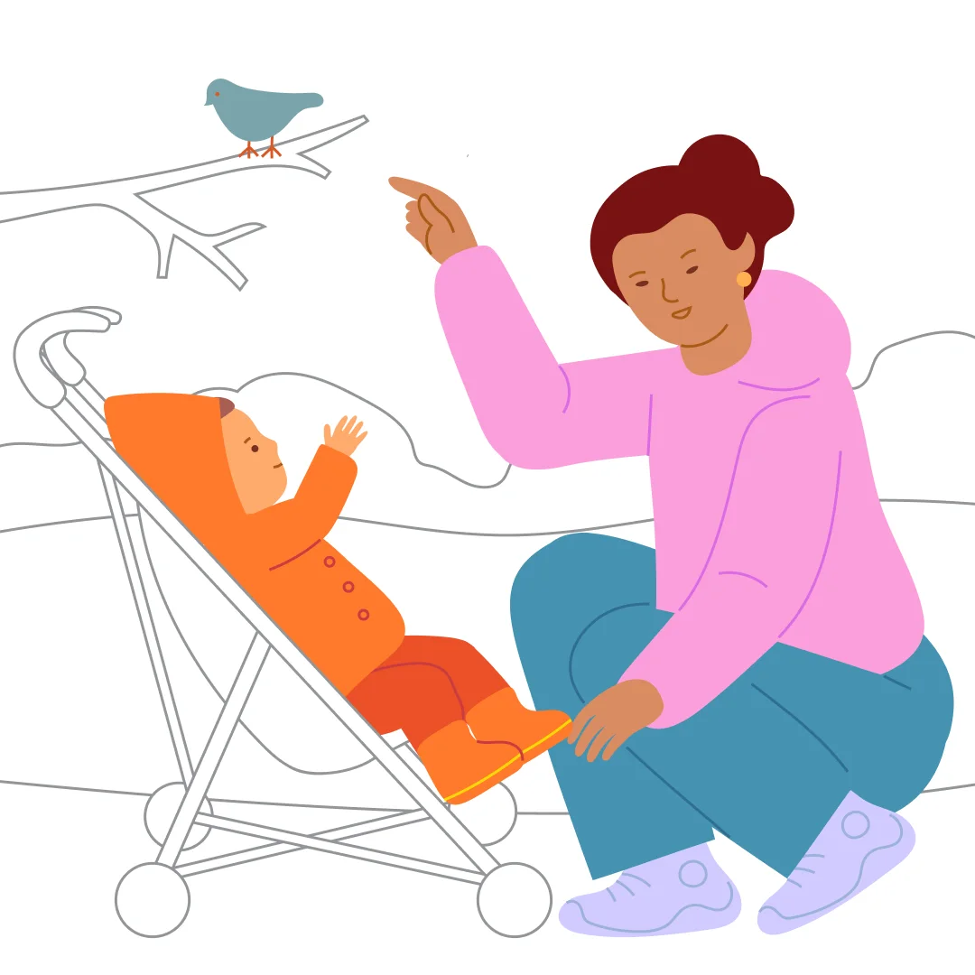 Illustration for “Observe the World Outside”, step 1: During a walk, stop.