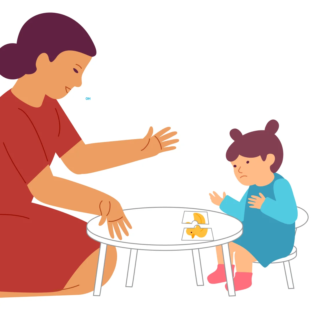 Illustration for “Put the Picture Together”, step 2: Pull the two puzzle halves apart.