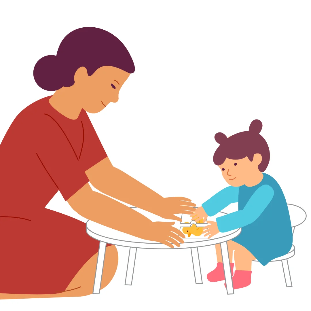 Illustration for “Put the Picture Together”, step 3: Invite your baby, "Fix the picture!".