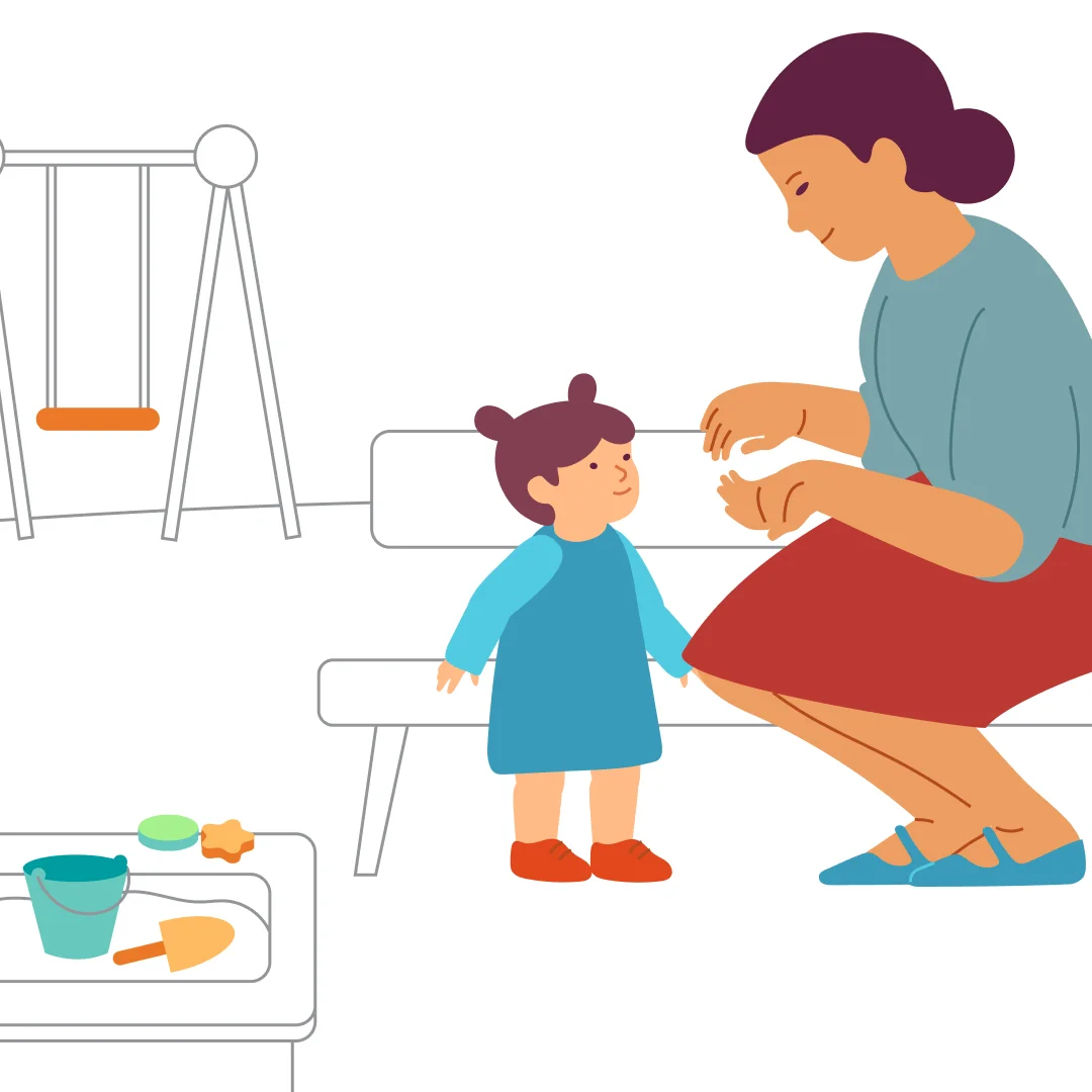 Illustration for “Look Around!”, step 1: Choose the same routes and places for walks.