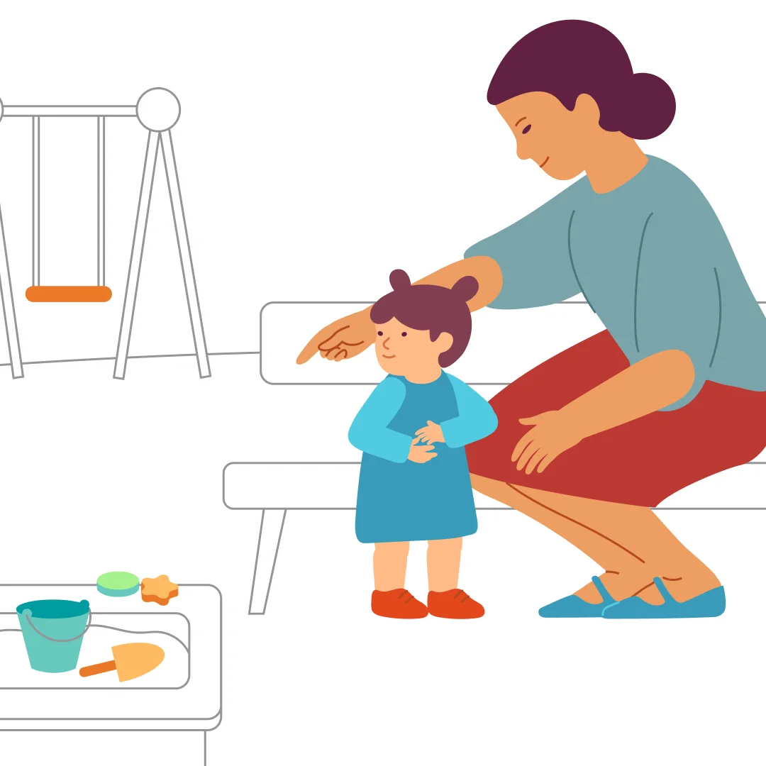 Illustration for “Look Around!”, step 3: If your little one doesn’t include you, take the lead.