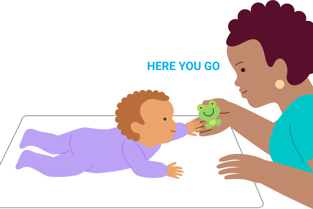 Grab the toy (tummy time), step 3