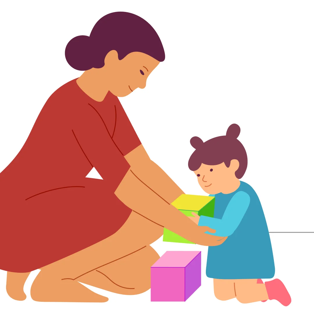 Illustration for “Build and Break”, step 1: Prepare several large cubes or boxes that can be stacked.