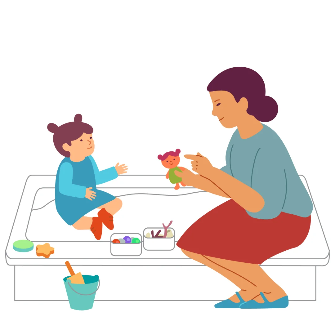 Illustration for “Decorate the Cake”, step 1: You’ll need: wet sand, small pebbles, seashells.