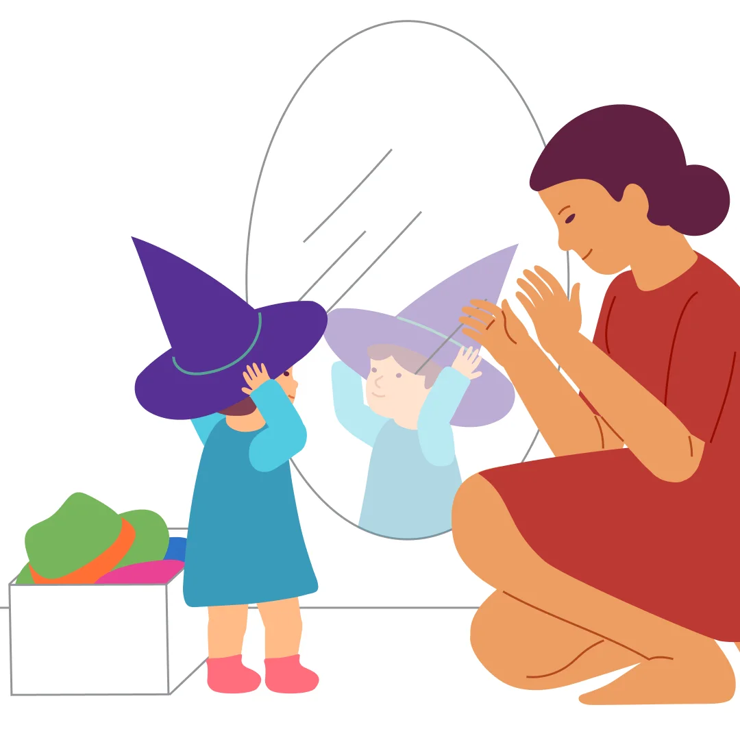 Illustration for “Carnival”, step 1: You’ll need several hats, sunglasses, scarves.