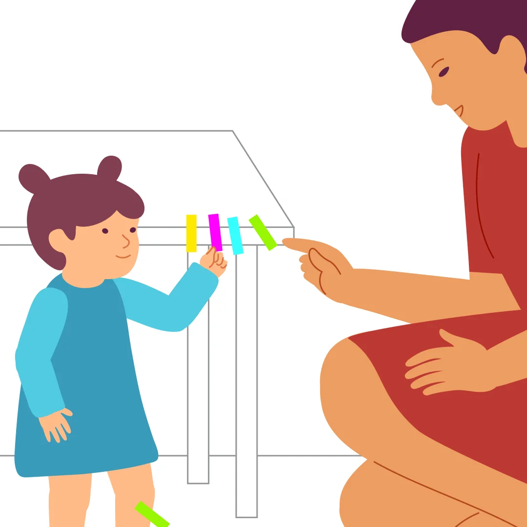 Illustration for “Body Touch Game”, step 2: Invite your child: “Now it’s your turn.