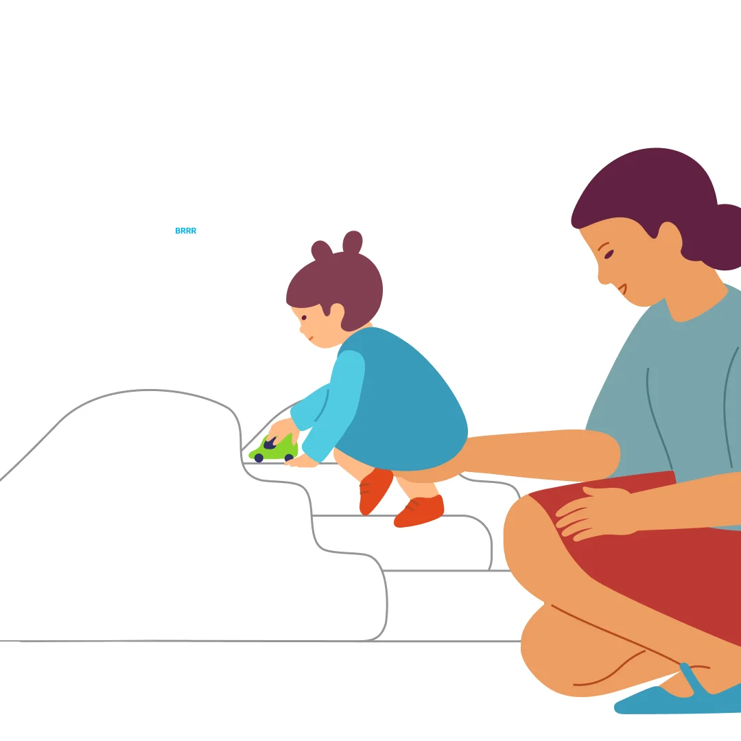 Illustration for “Whee! Down!”, step 4: Climb back up the slide.