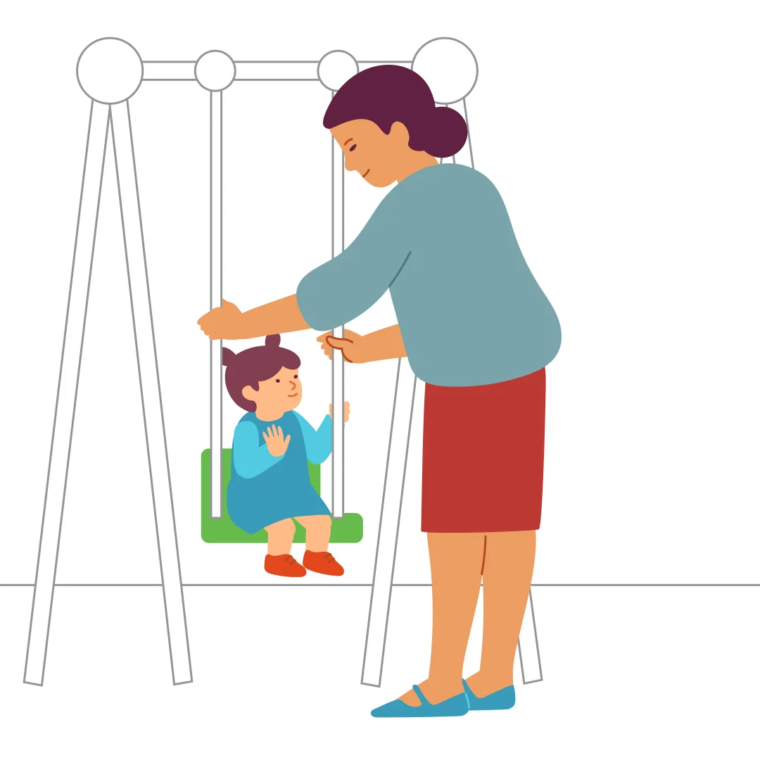 Illustration for “"Swing-Swing, Sing!"”, step 4: When the song ends, stop the swing.