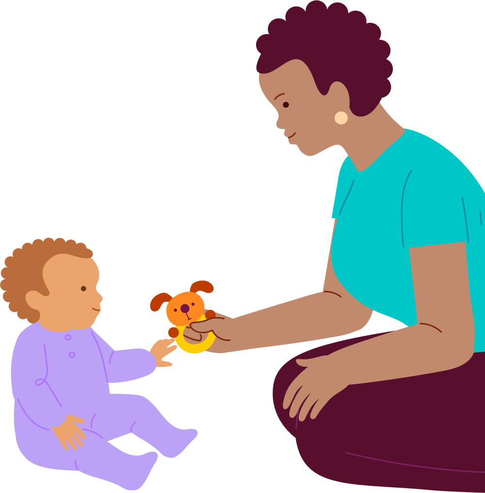 Grab the toy (while sitting), step 2