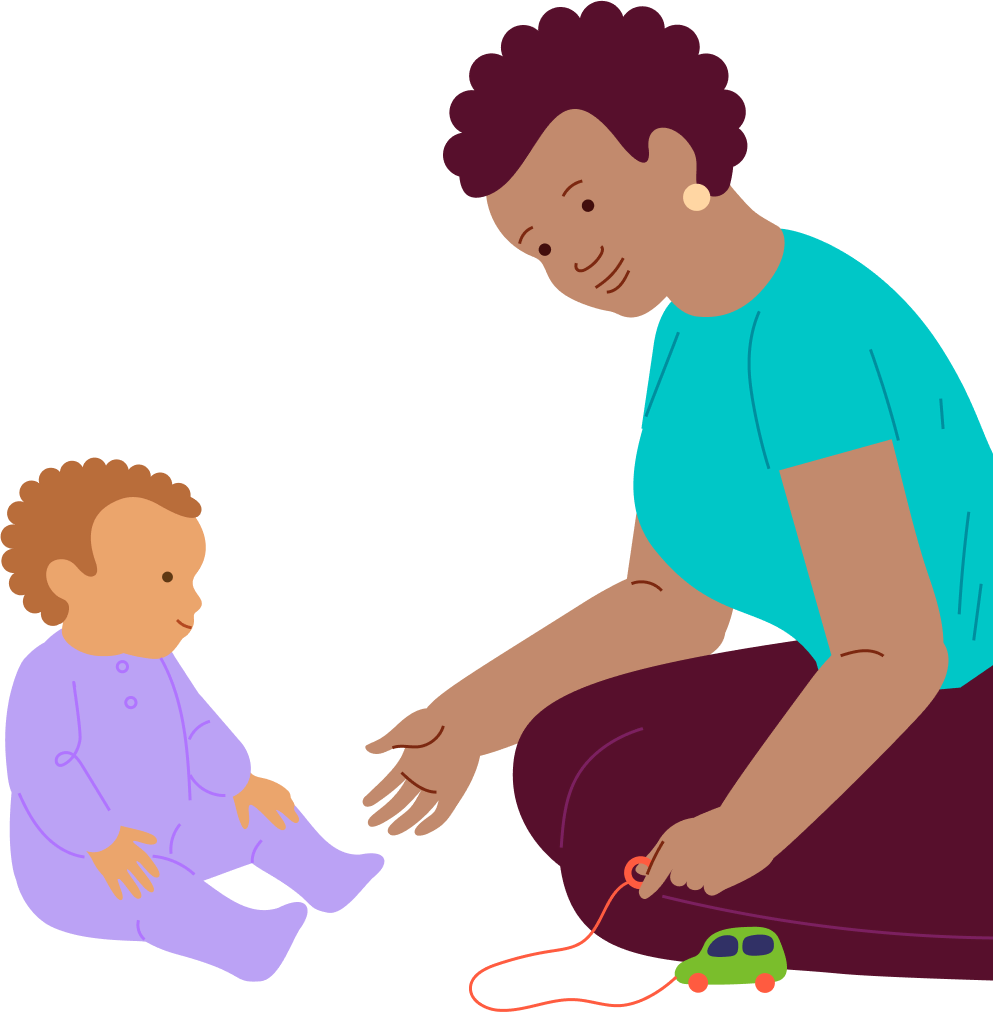 Pulling the toy by its string, step 2