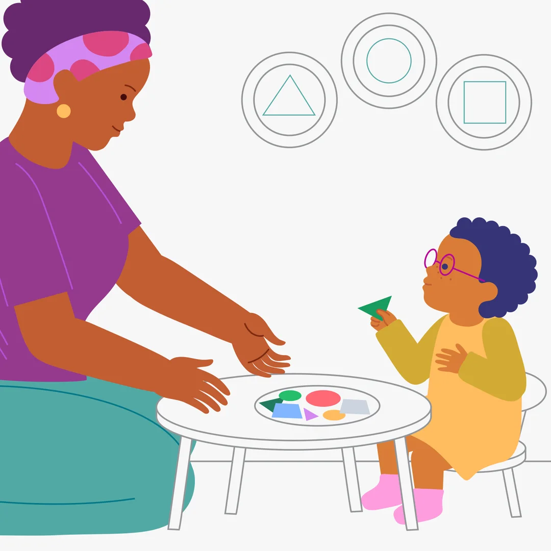 Illustration for “Sort It onto the Plates”, step 1: What you need for this activity.