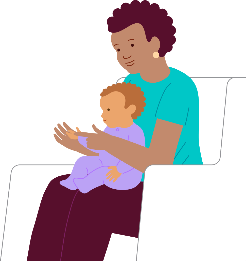 Finger play: bending each of your baby’s fingers, step 1
