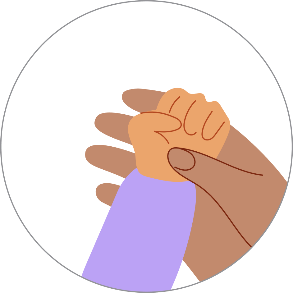 Finger play: bending each of your baby’s fingers, step 3
