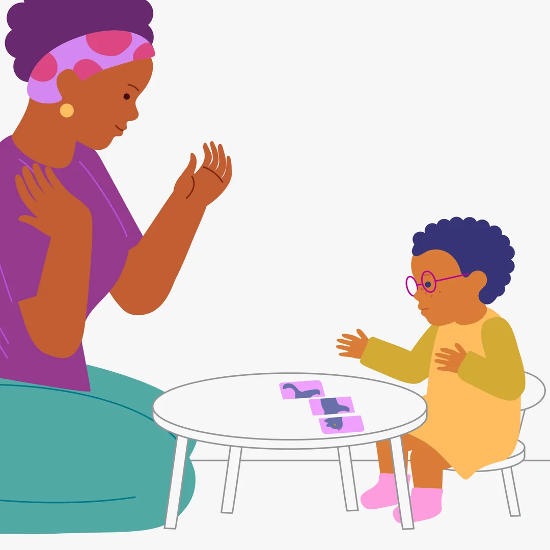 Illustration for “Fix the Picture”, step 2: Offer to choose which picture to play with.