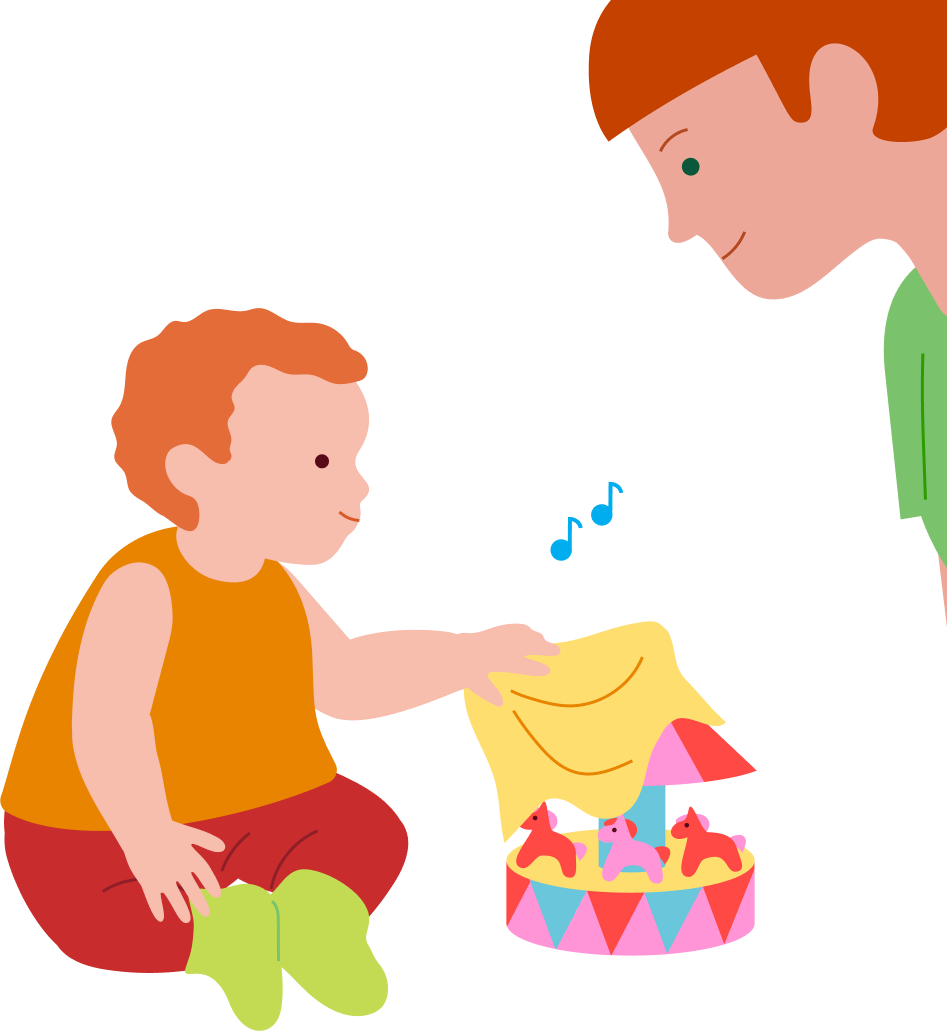 Finding a musical toy by sound, step 4