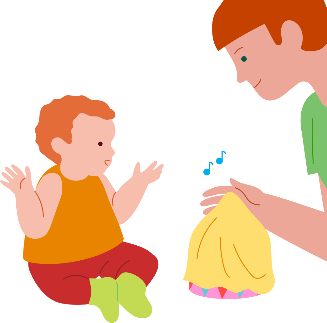 Finding a musical toy by sound, step 5