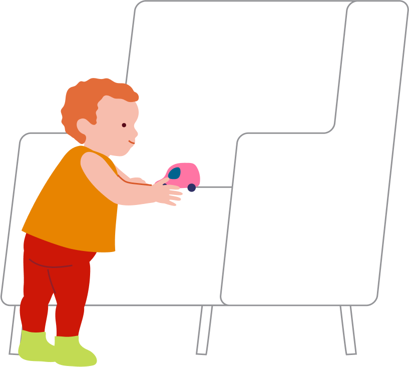 Standing play by the sofa or chair, step 2
