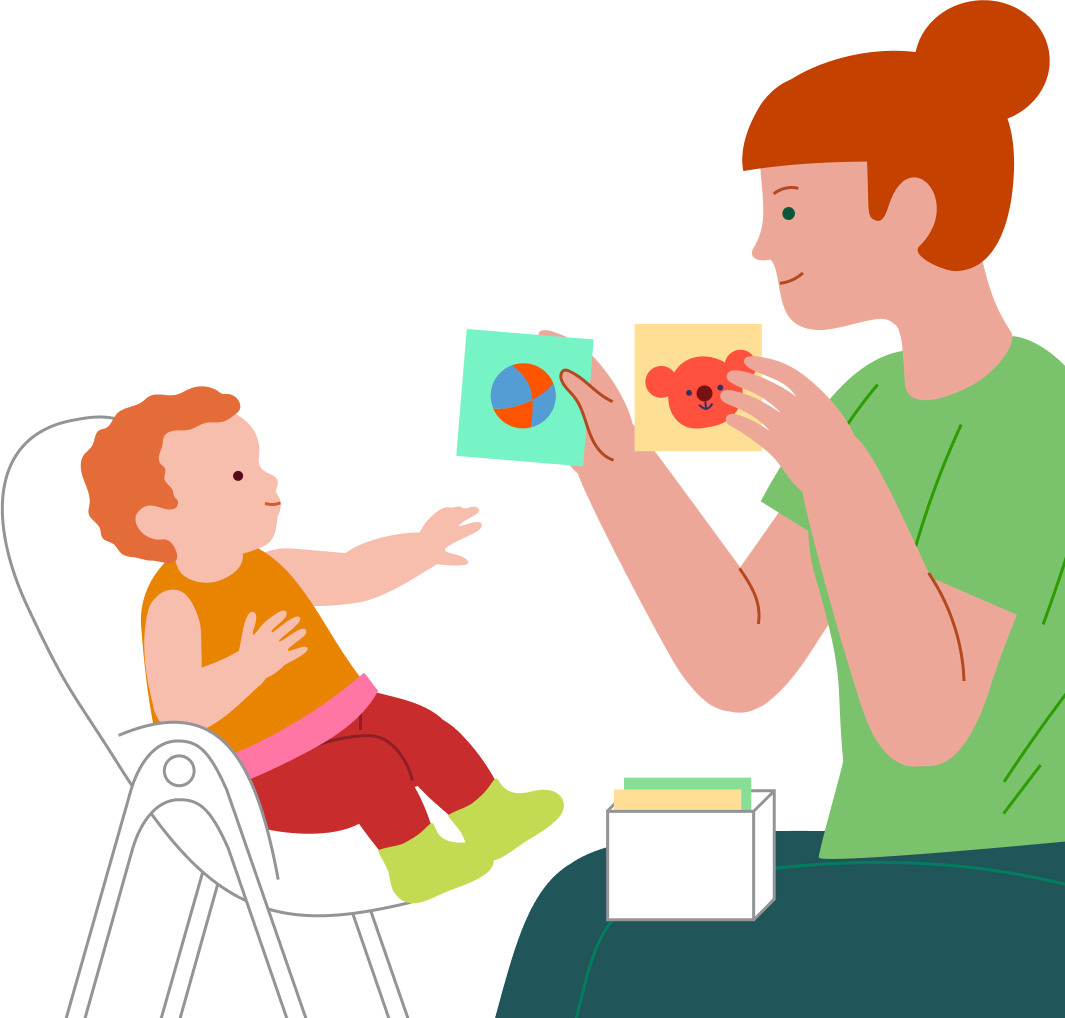 Understanding words: choosing between two items, step 3