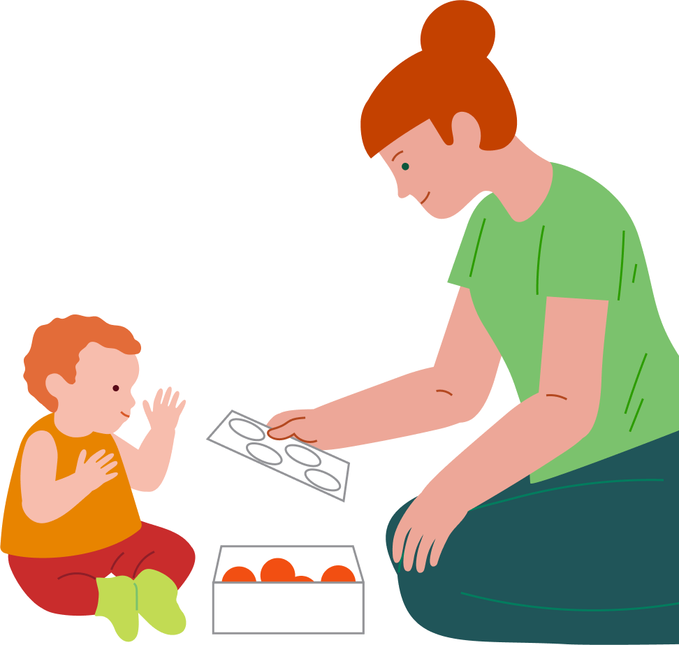 Putting objects into a box with a round hole, step 6
