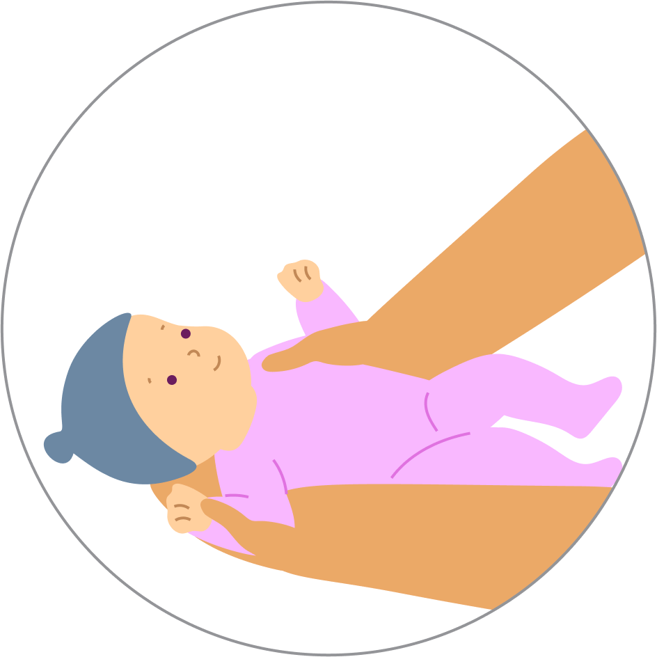 Lifting baby out of the crib, step 1