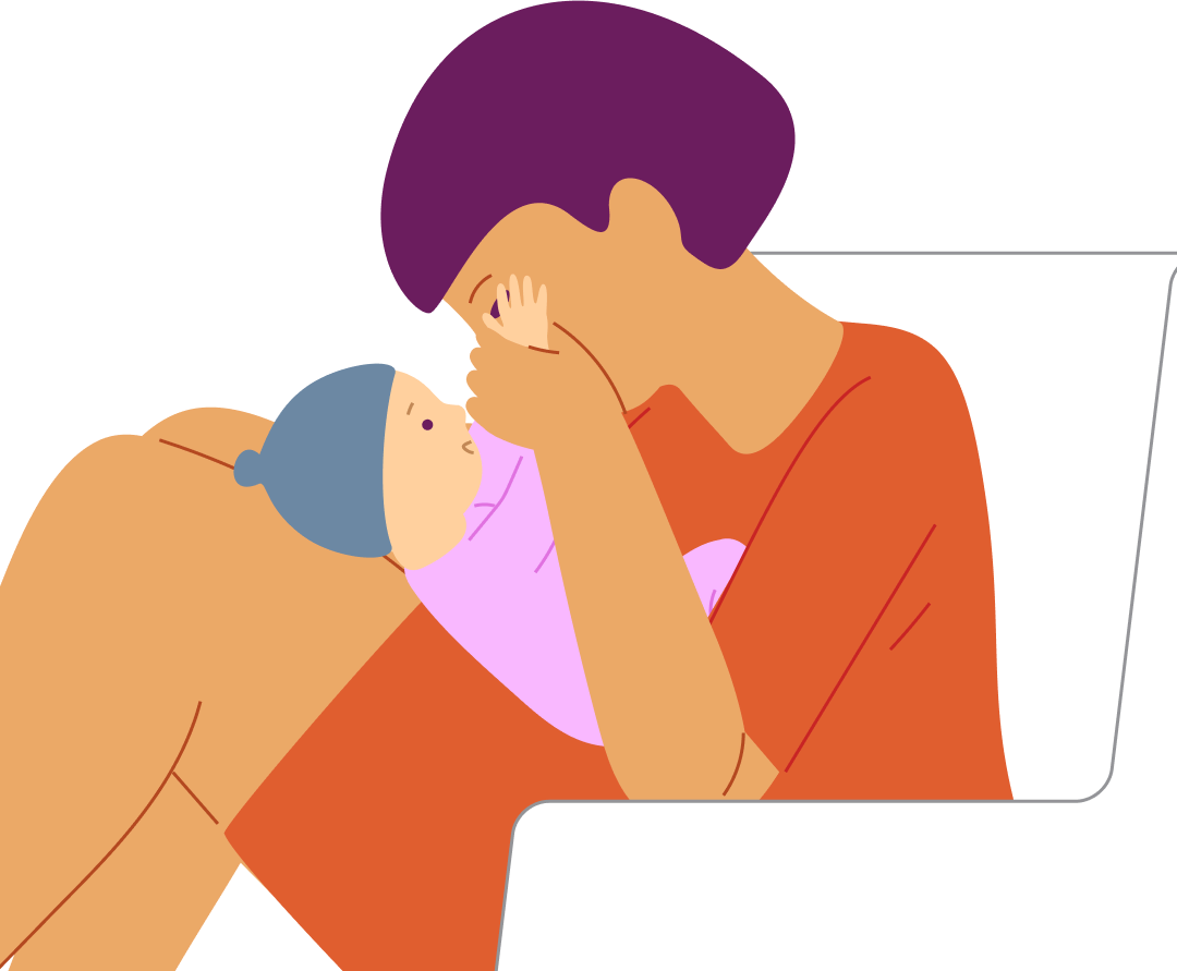 Peek-a-boo with baby, step 4